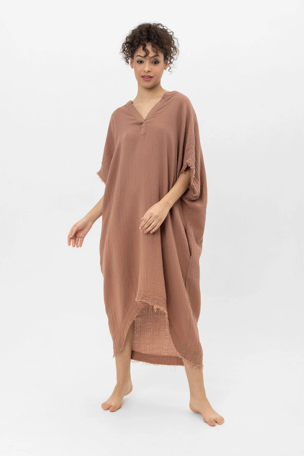 Kadın Pamuk Mocha Elbise 600-3503