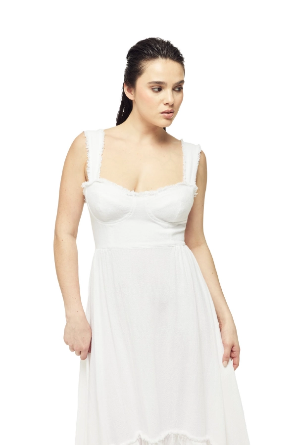 Blanca Pamuk Elbise - 4178