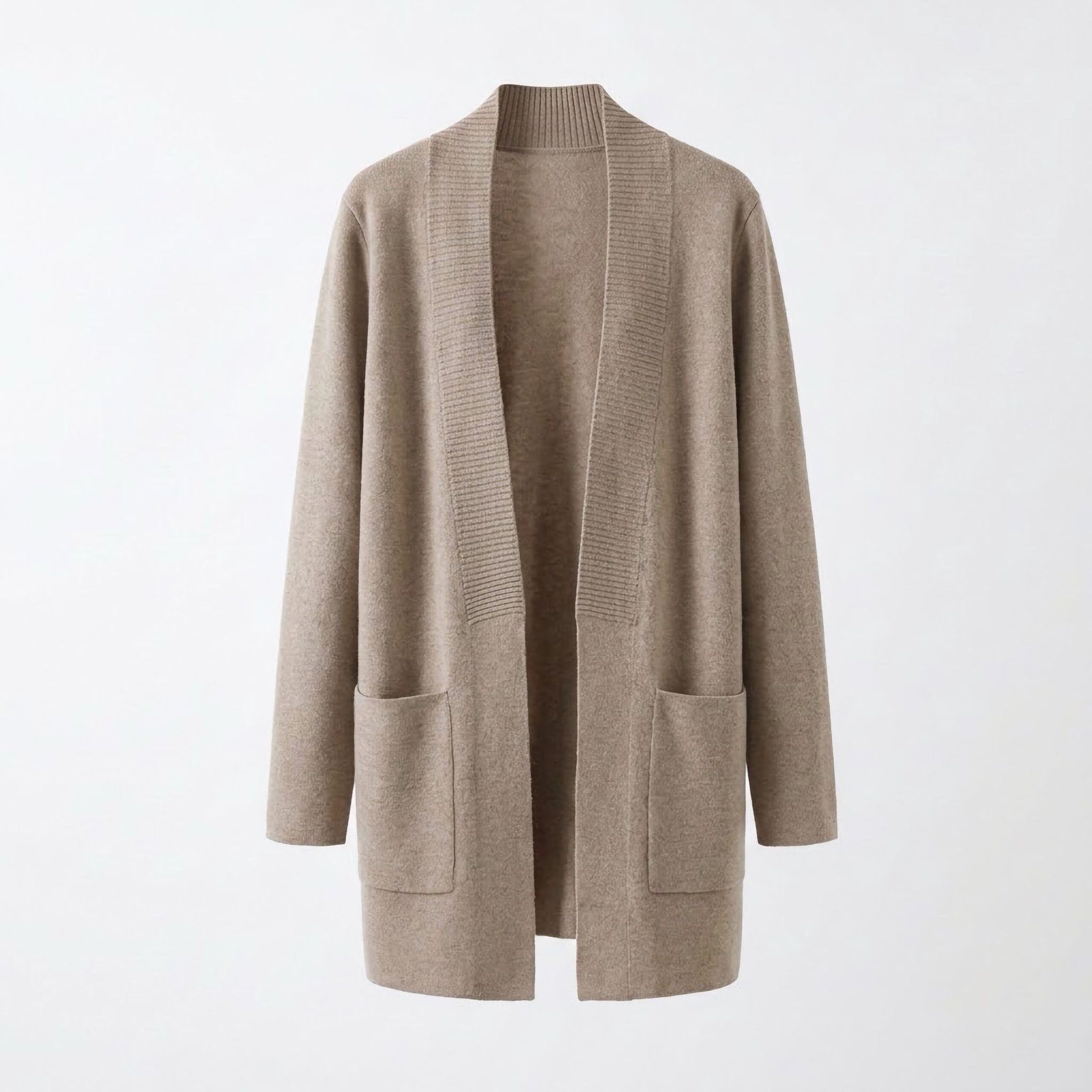 WOMENS' %100 CASHMERE CARDIGAN WİTH OUTER POCKETS 12-491